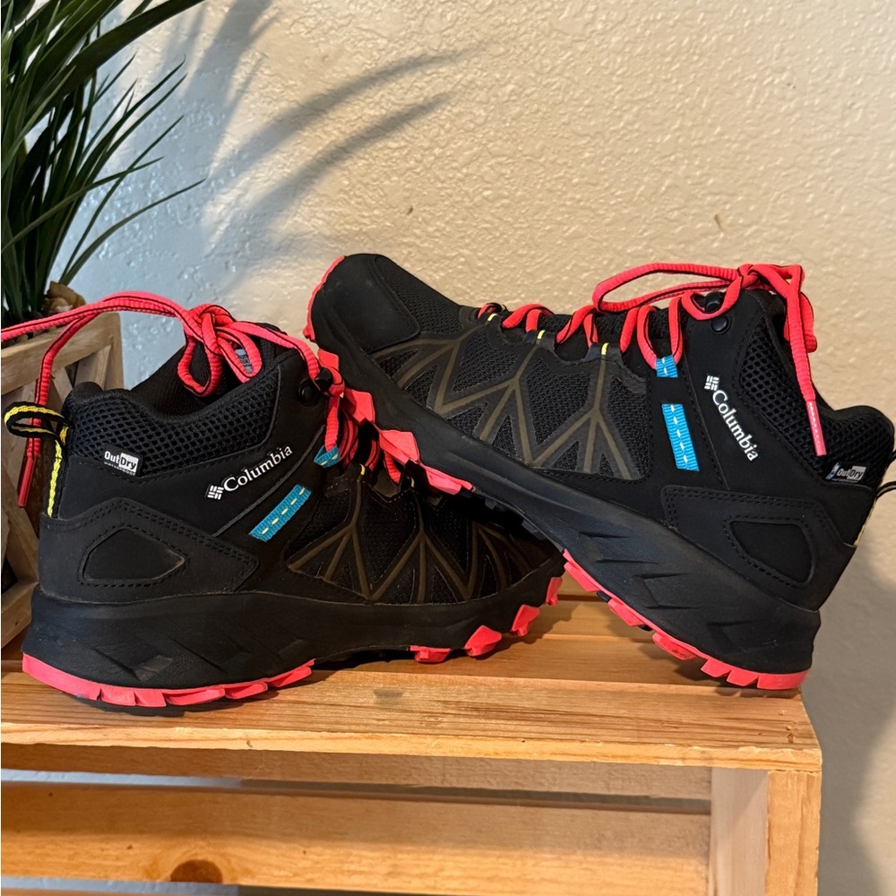 Columbia Black and Pink Athletic Shoes for Trail Adventures